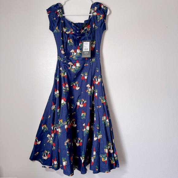 NWT | Collectif x Modcloth | No Place Like Gnome Printed Retro Midi Dress | XS - Picture 2 of 8